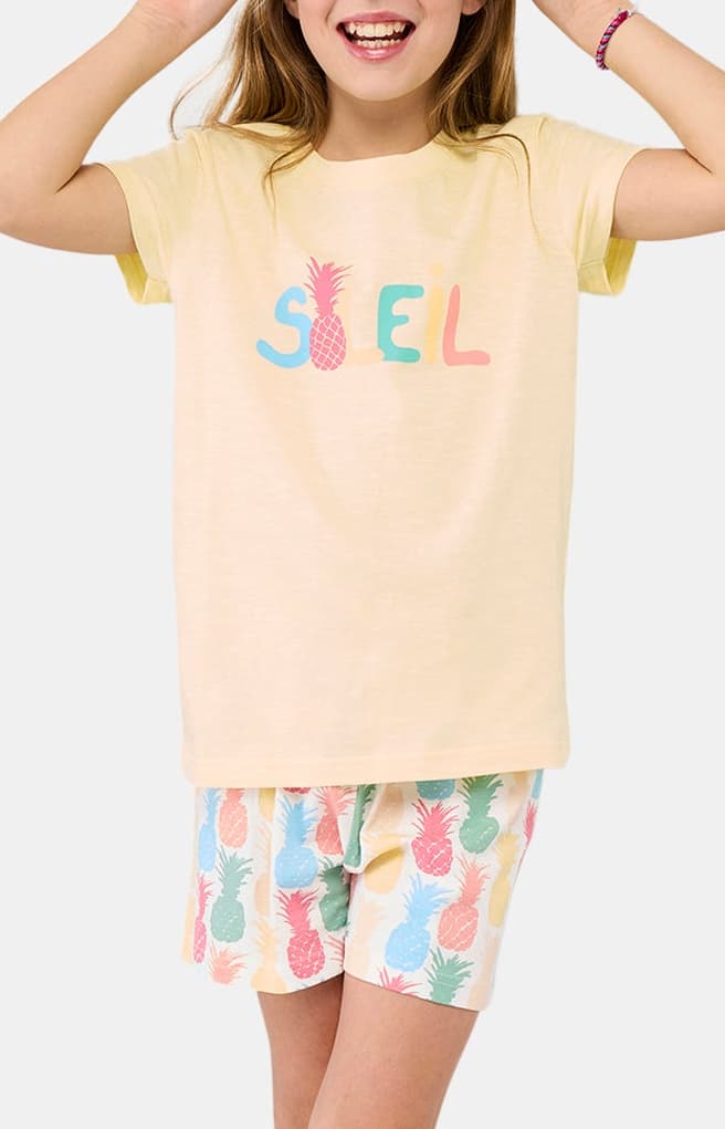 Pyjashort Enfant Ananas Jaune et Multicolore 2