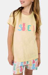Pyjashort Enfant Ananas Jaune et Multicolore 4
