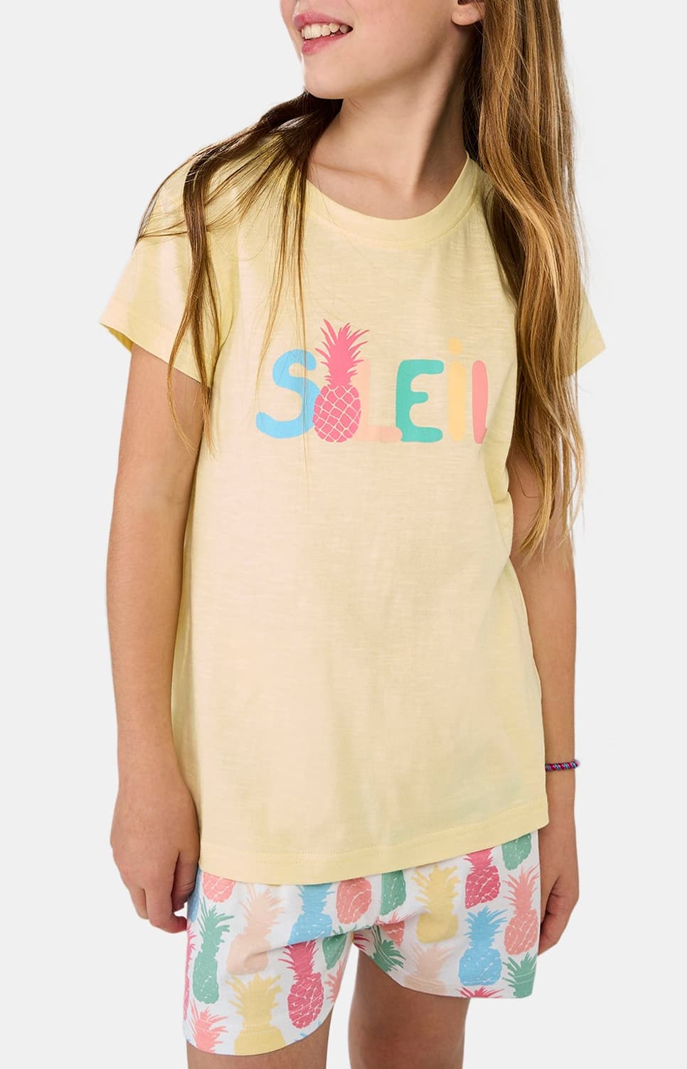 Pyjashort Enfant Ananas Jaune et Multicolore 4