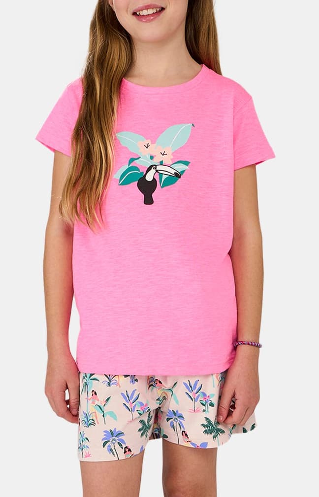 Pyjashort Enfant Vahiné Rose et Multicolore 1