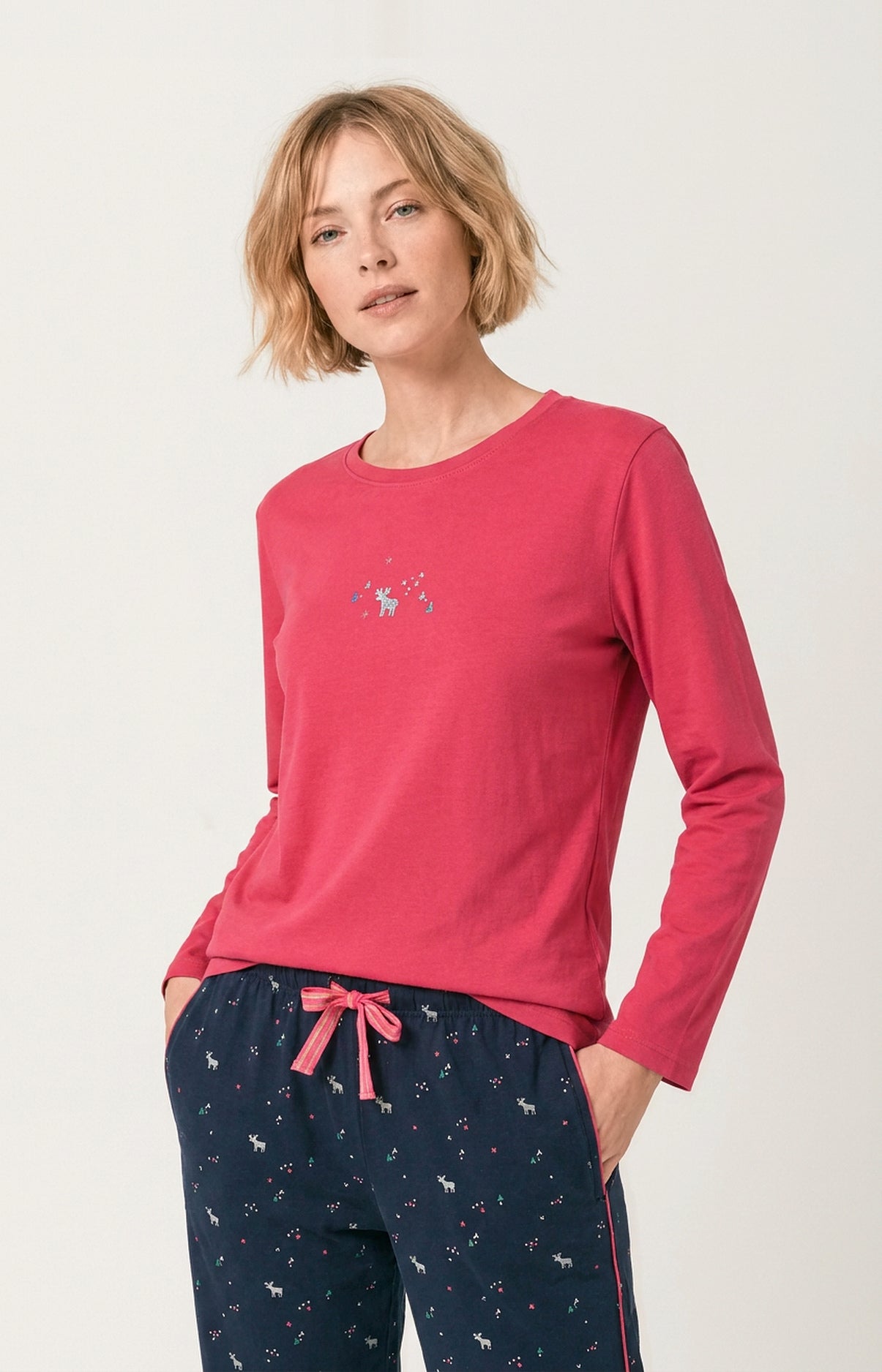 Pyjama en jersey de coton épais - Cerf d&