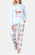 Pyjama long Femme Thé lit ski Blanc et Ivoire 1