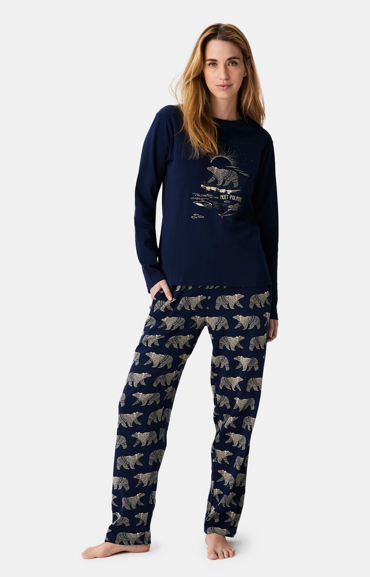 Pantalon De Pyjama Femme En Coton Doux - Coupe Droite, Poche, Cordon Réglable - Taille S à 3XL