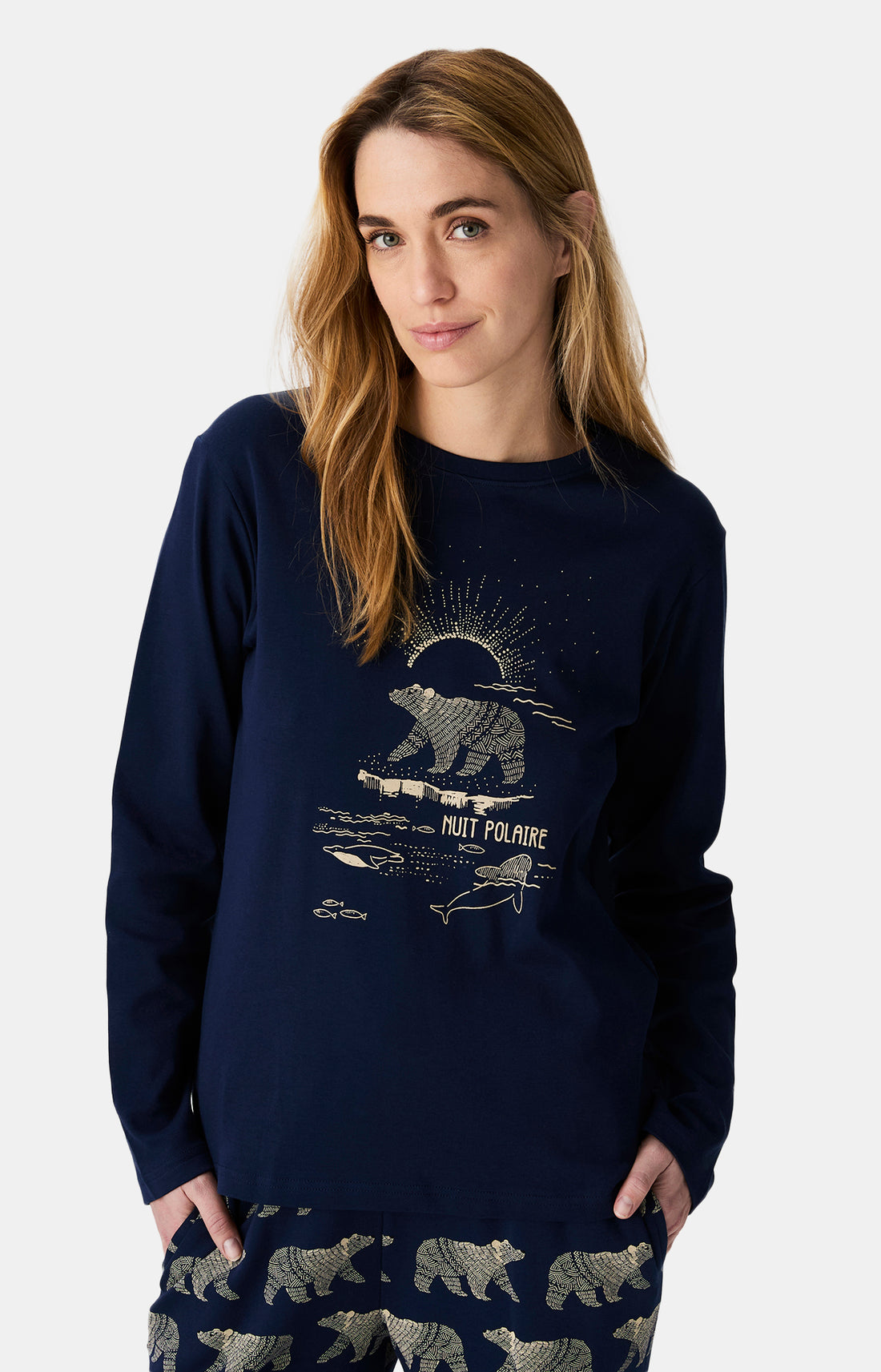 Pyjamas Femme Nuit Polaire MARINE 2