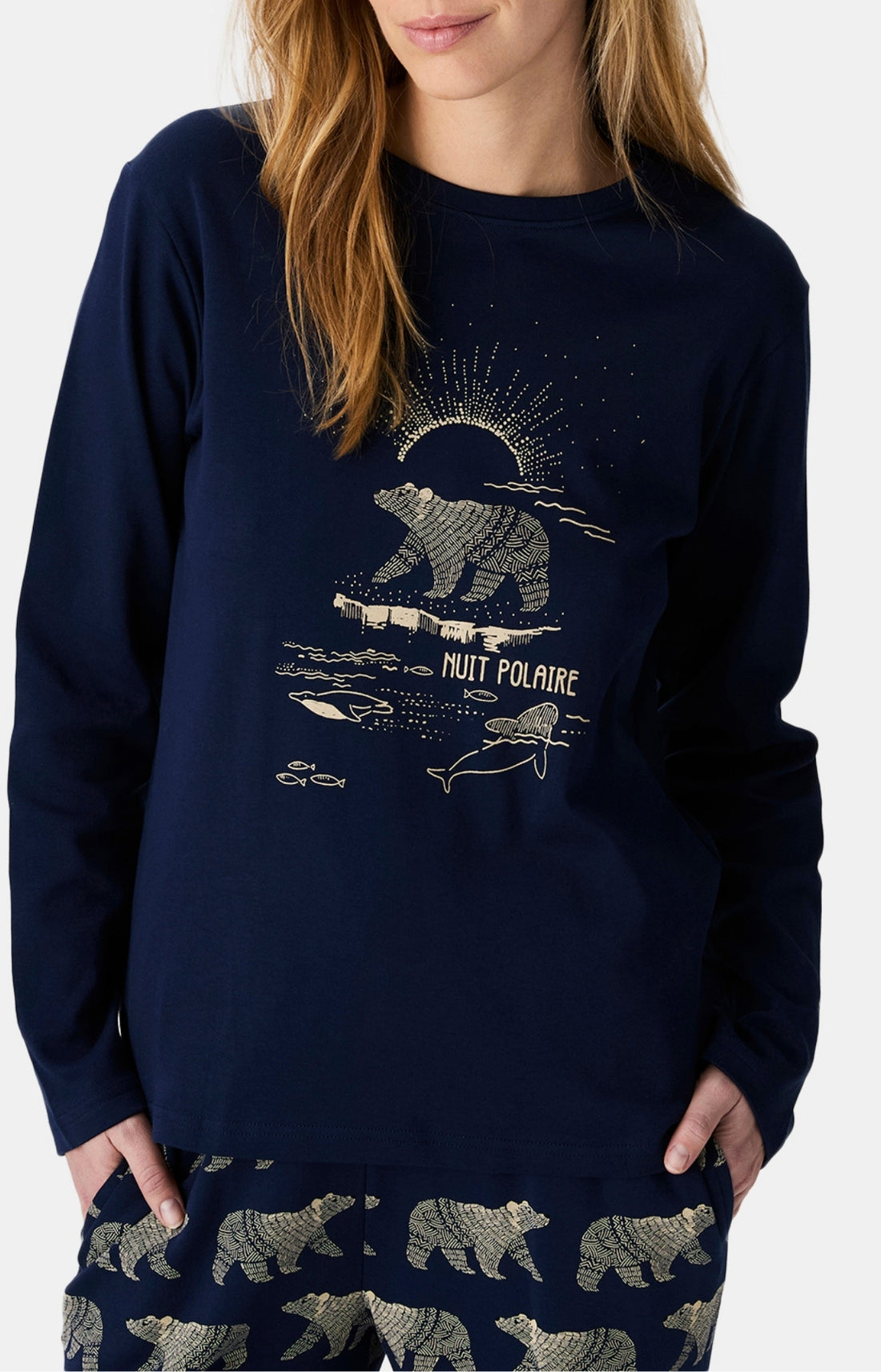 Pyjamas Femme Nuit Polaire MARINE 2