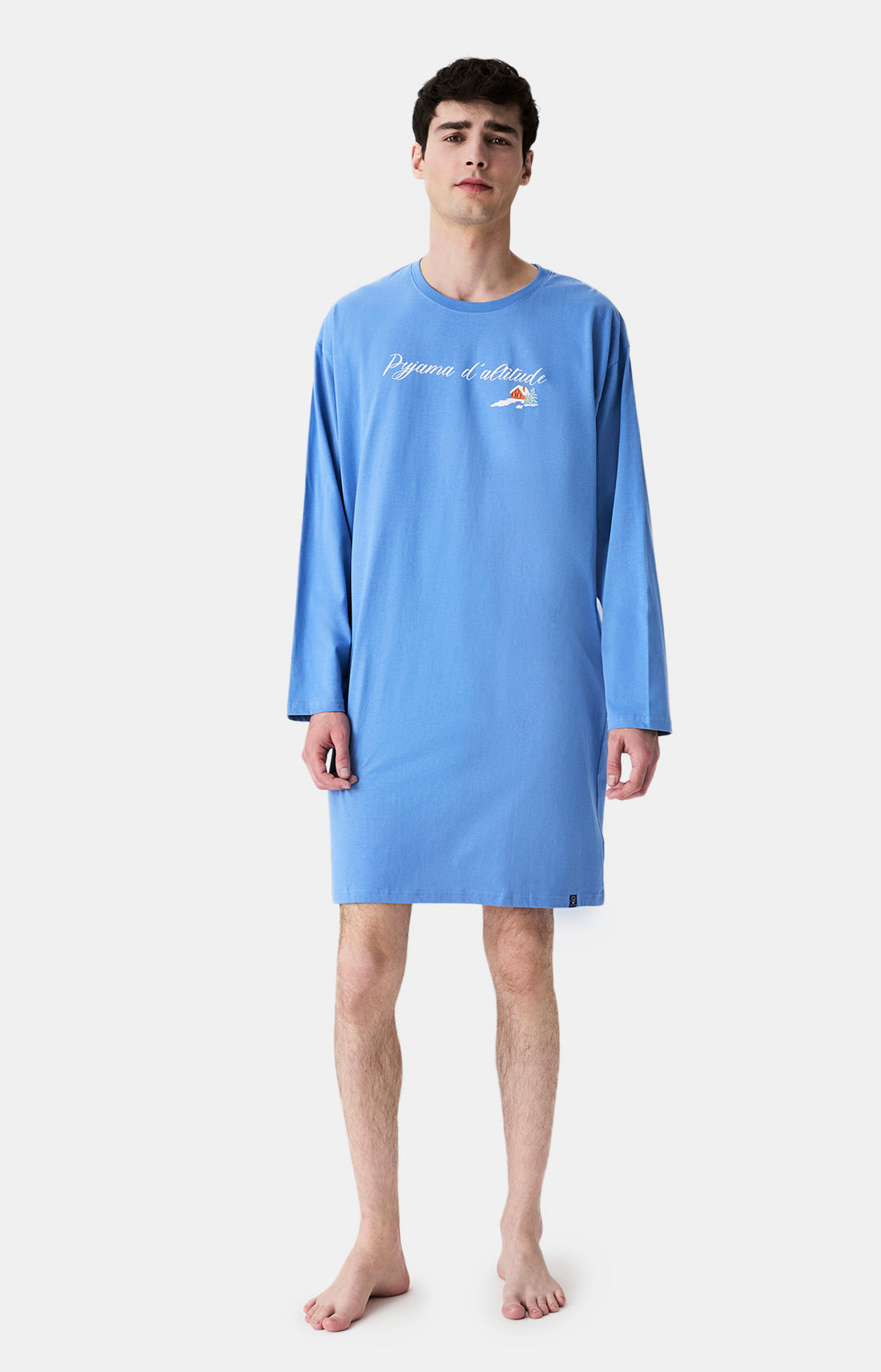 Chemises de nuit Homme Shirt Noël en altitude BLEU 1
