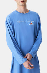 Chemises de nuit Homme Shirt Noël en altitude BLEU 4