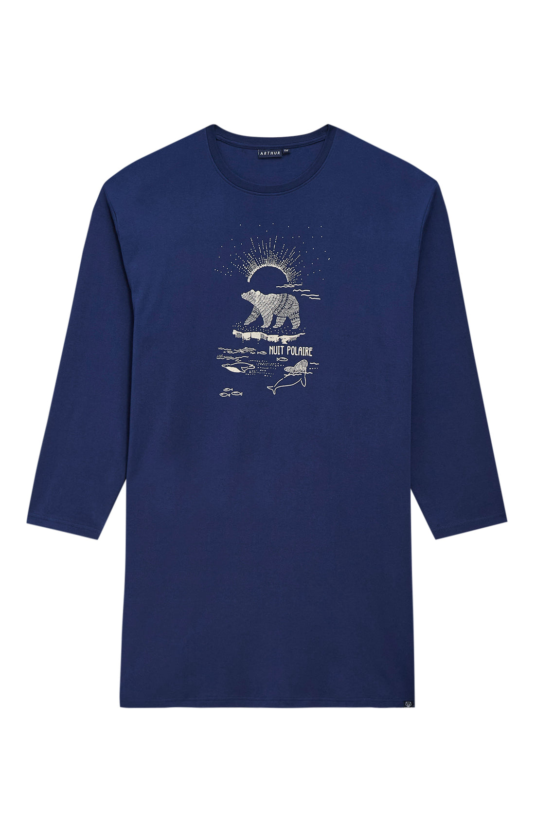 Chemises de nuit Homme Shirt Nuit Polaire MARINE 3