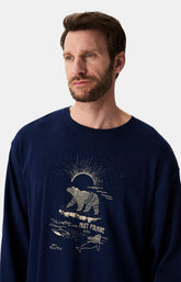 Chemises de nuit Homme Shirt Nuit Polaire MARINE 2
