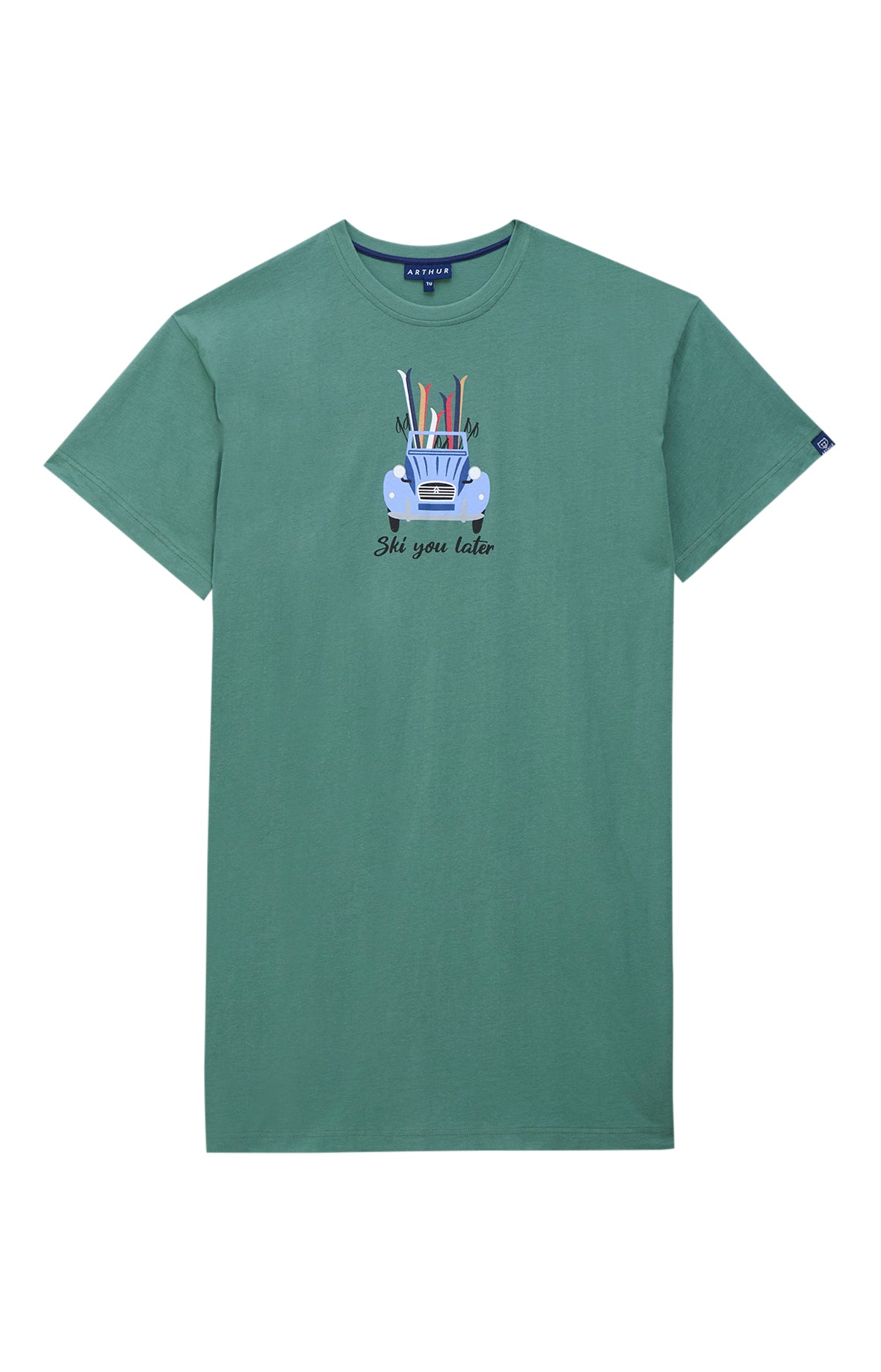 Chemises de nuit Homme Shirt Ski You Later VERT 3
