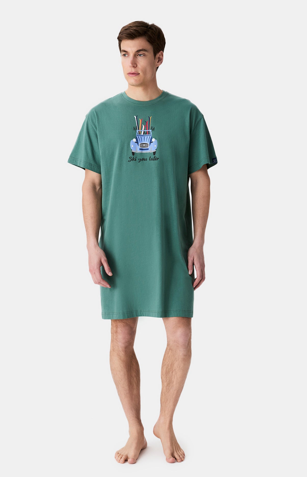 Chemises de nuit Homme Shirt Ski You Later VERT 4