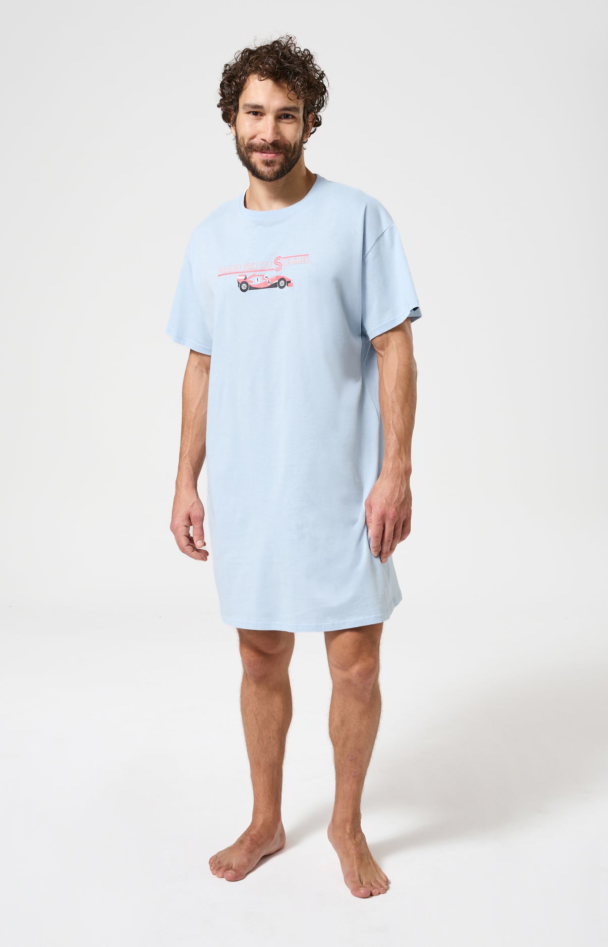 Chemise de nuit Homme Le Grand Prix du Sommeil Manches courtes Imprimé voiture formule 1  1