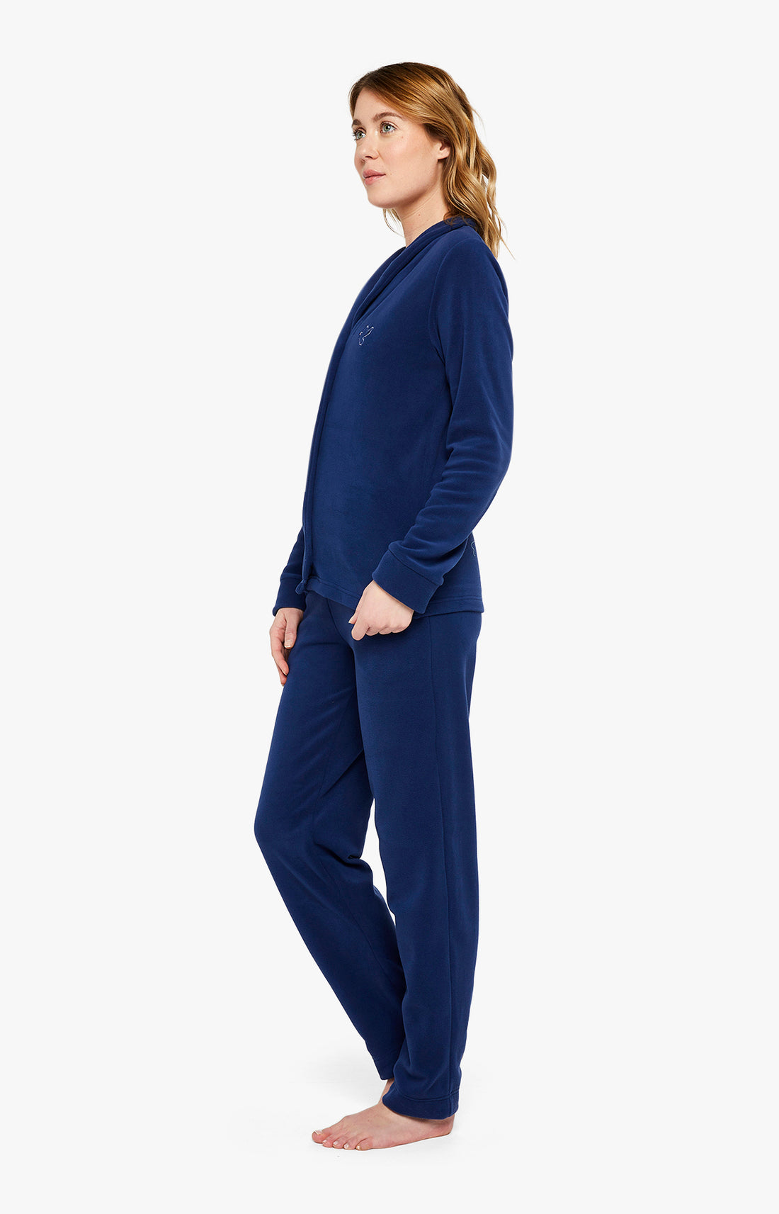 Pyjama Femme Bleu Marine en Velours 'Flocon