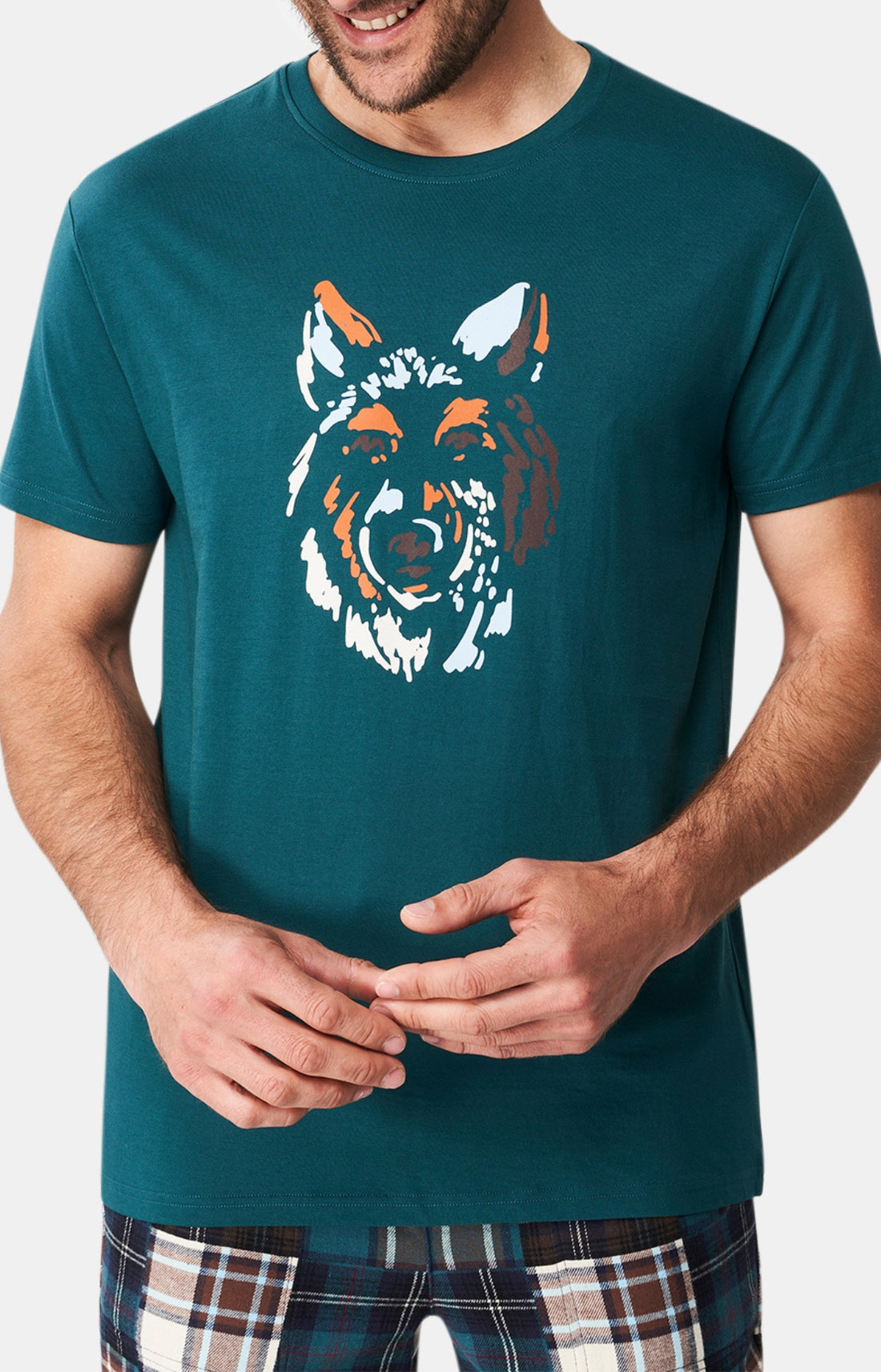 Tee-shirt Femme manches courtes Jeune Loup Bleu 1