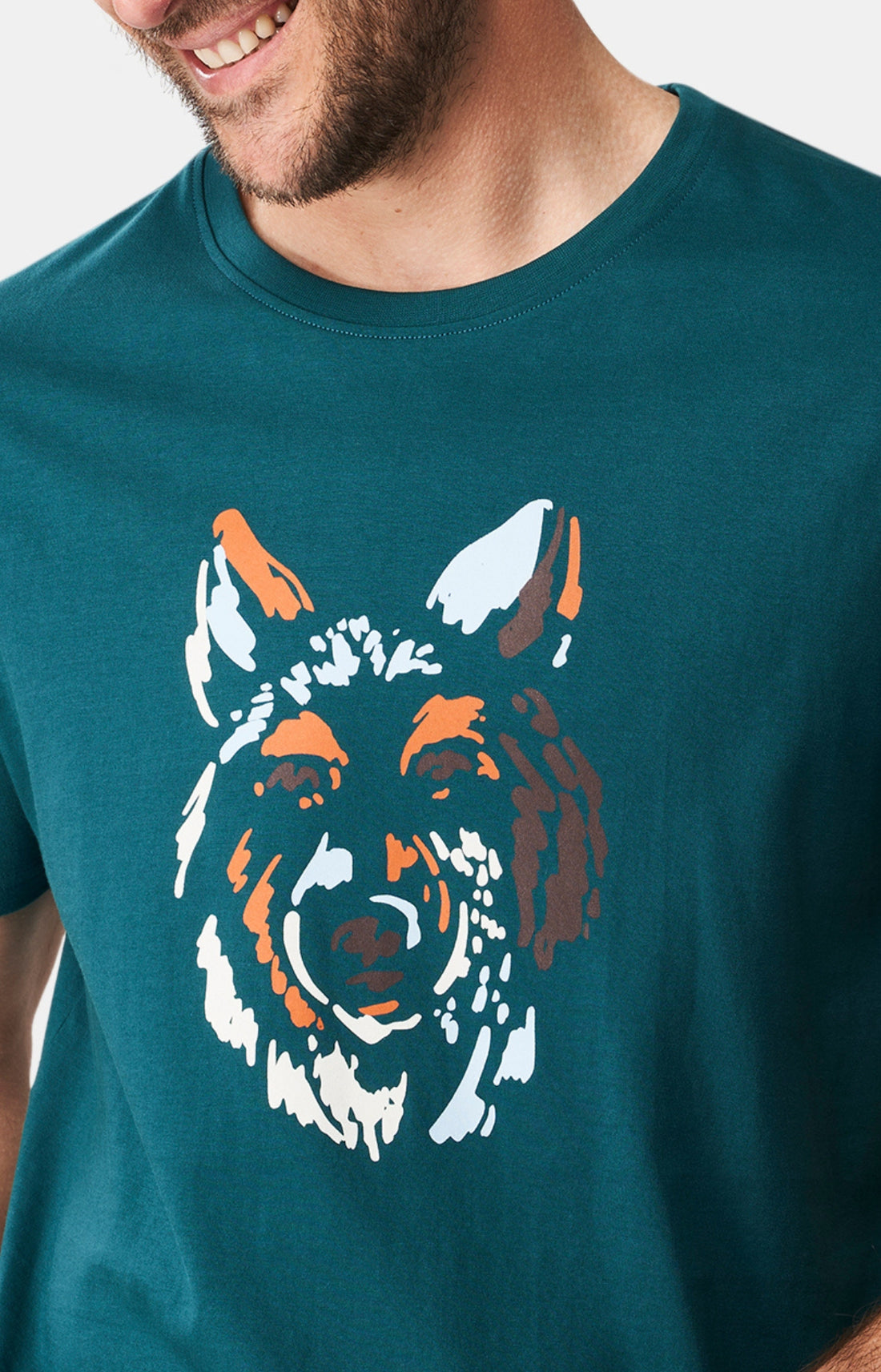 Tee-shirt Femme manches courtes Jeune Loup Bleu 2