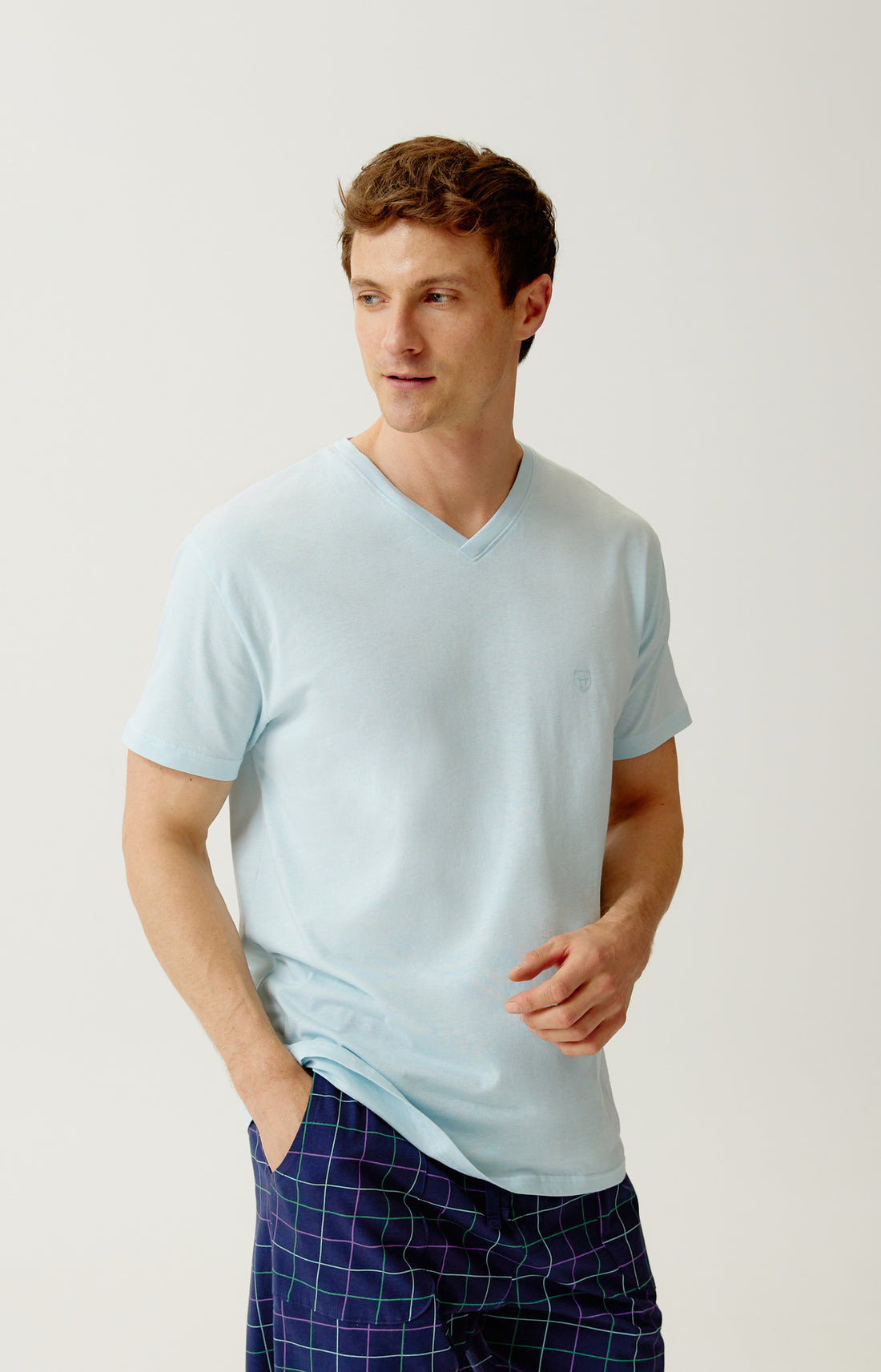 Tee-shirt en jersey de coton léger - Ciel