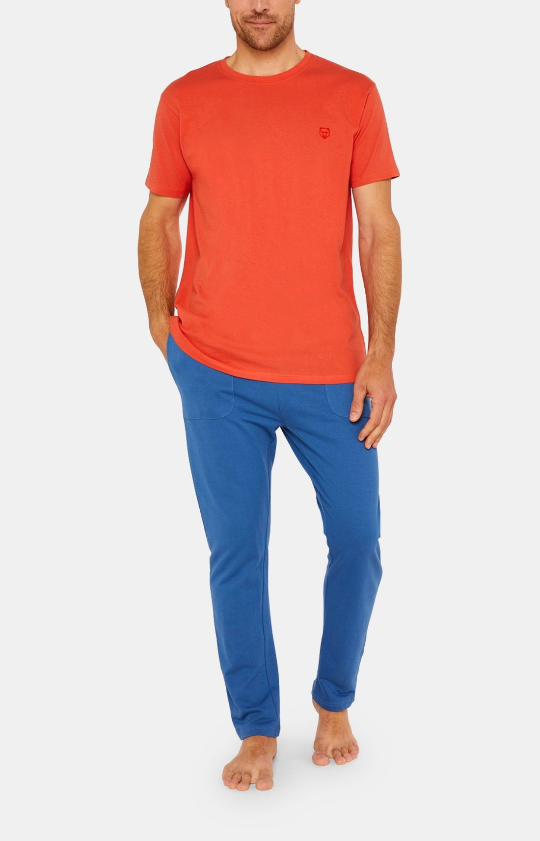 Tee-shirt Homme manches courtes Coton Orange 7