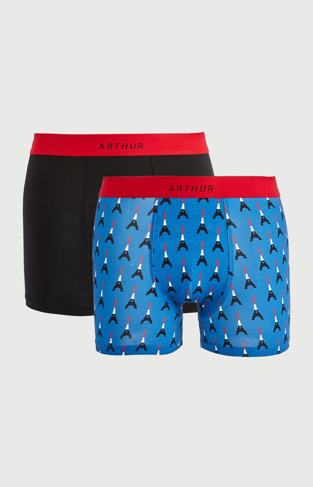 Lot de boxers unis noir et bleu Paris homme 3