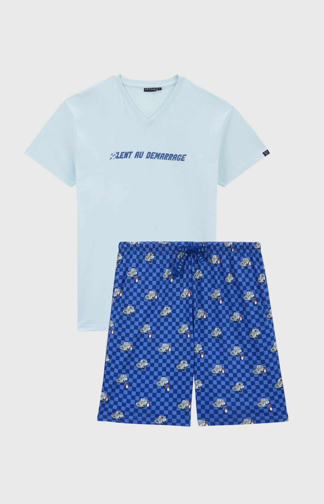 Pyjashort en jersey de coton léger - Lent au démarrage