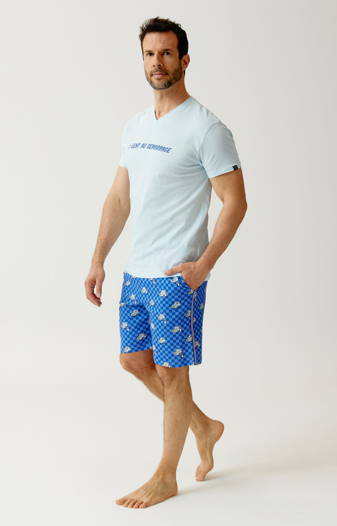 Pyjashort en jersey de coton léger - Lent au démarrage