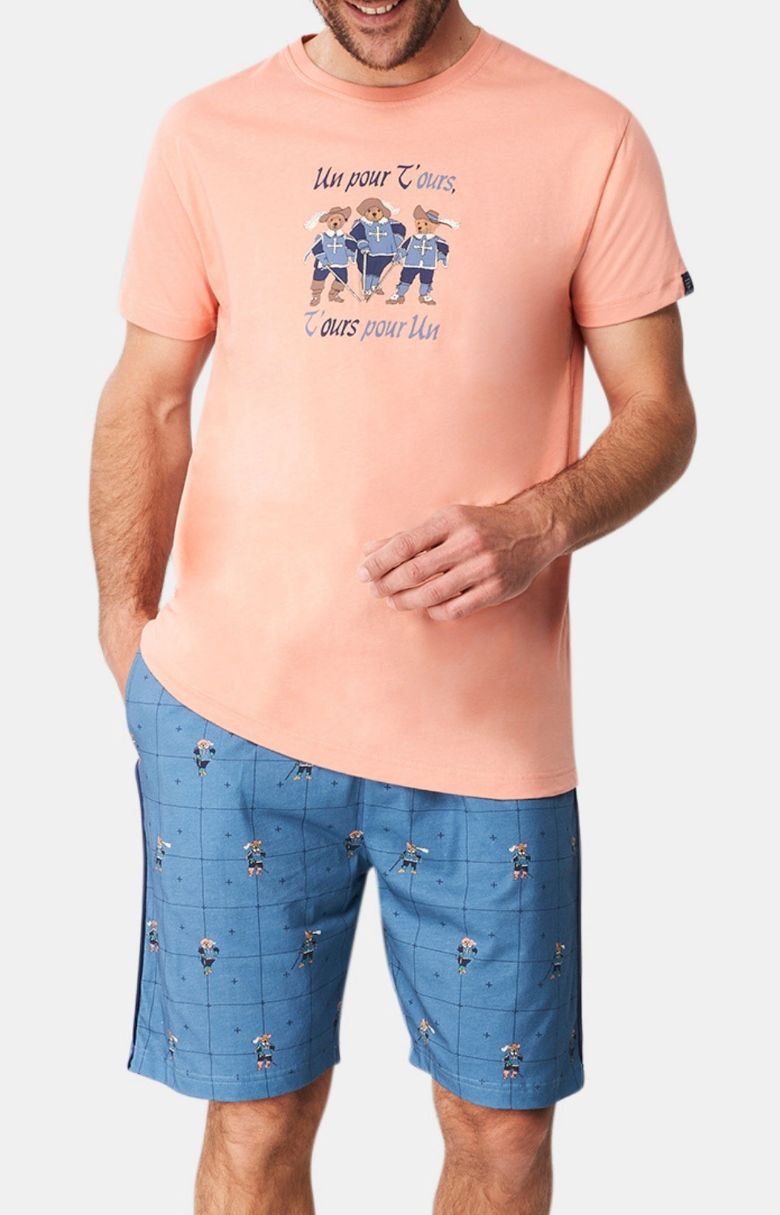 Pyjashort Homme Teddy Mou(r)squetaire Bleu 1