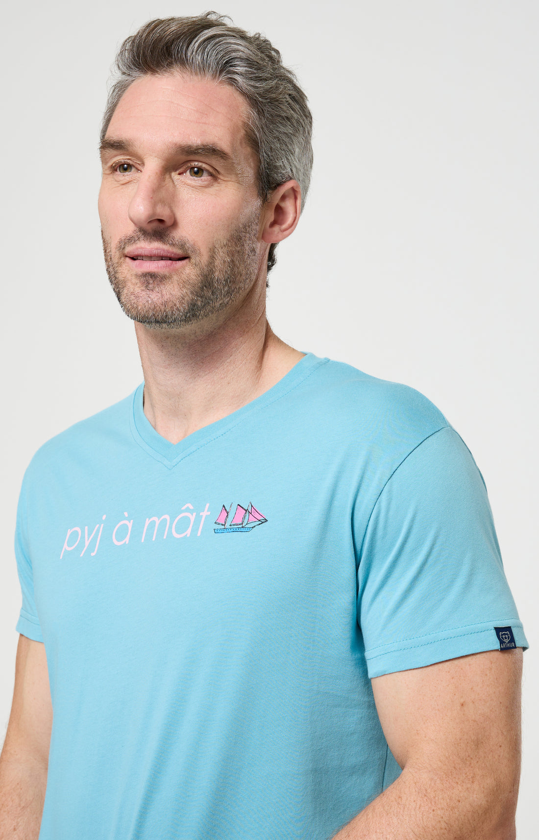 Pyjama Homme Pyj à mât Manches courtes Imprimé bateaux bleus en bouteilles 2