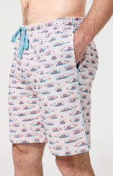 Pyjama Homme Pyj à mât Manches courtes Imprimé bateaux bleus en bouteilles 5