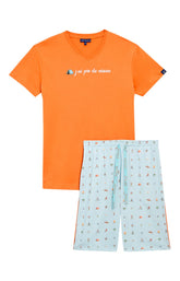 Pyjashort Homme Camping Céladon 3