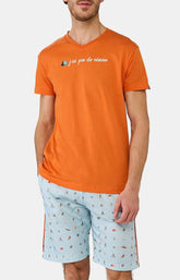 Pyjashort Homme Camping Céladon 5