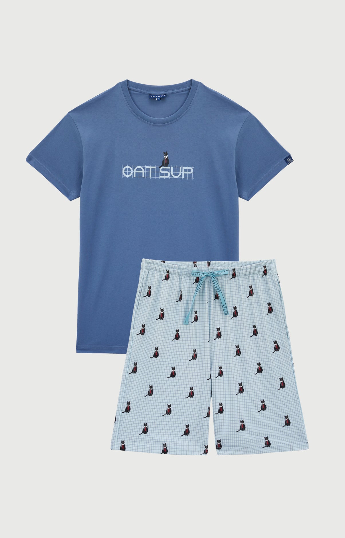 Pyjashort en jersey de coton léger - Cat sup