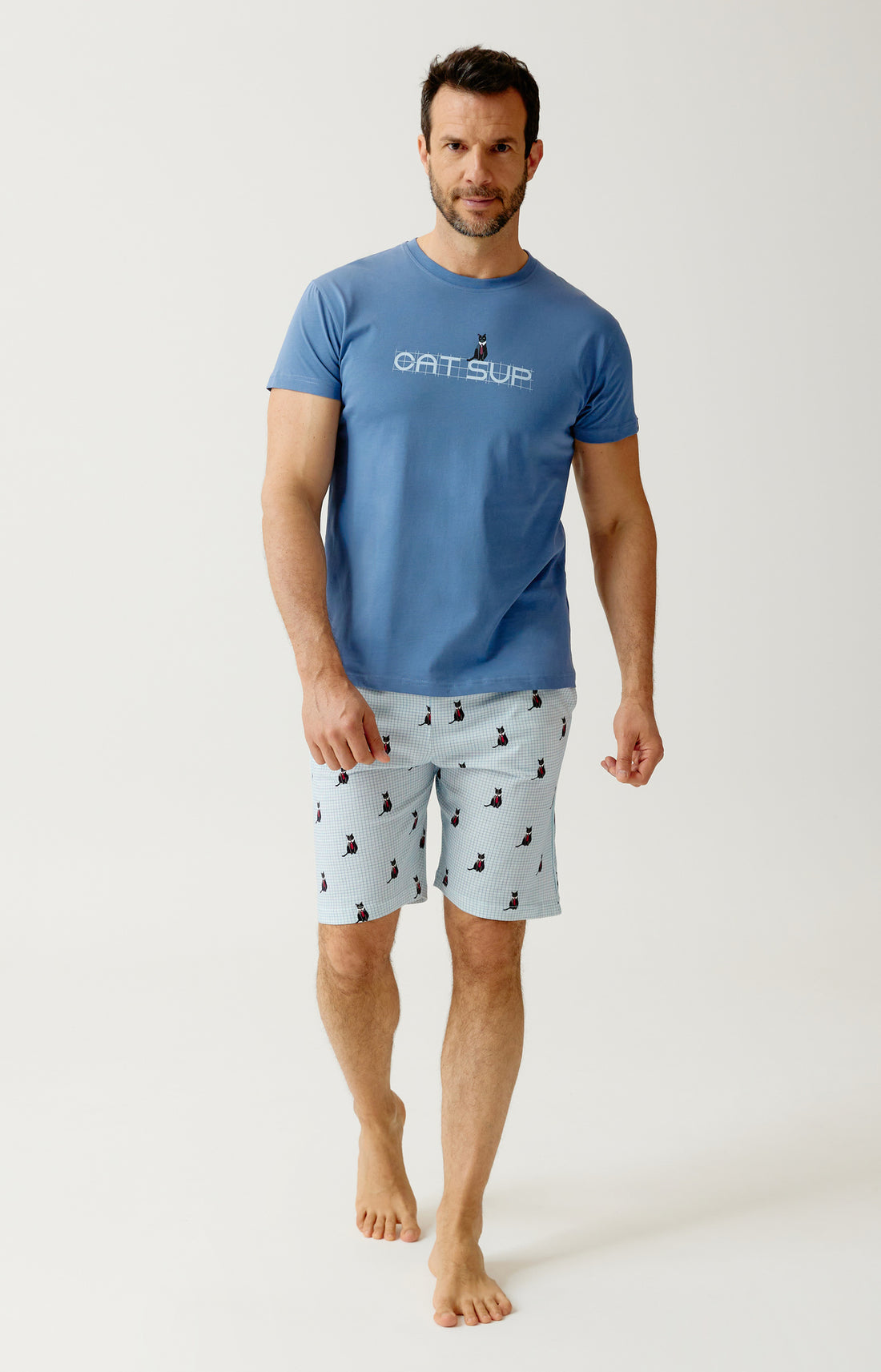 Pyjashort en jersey de coton léger - Cat sup