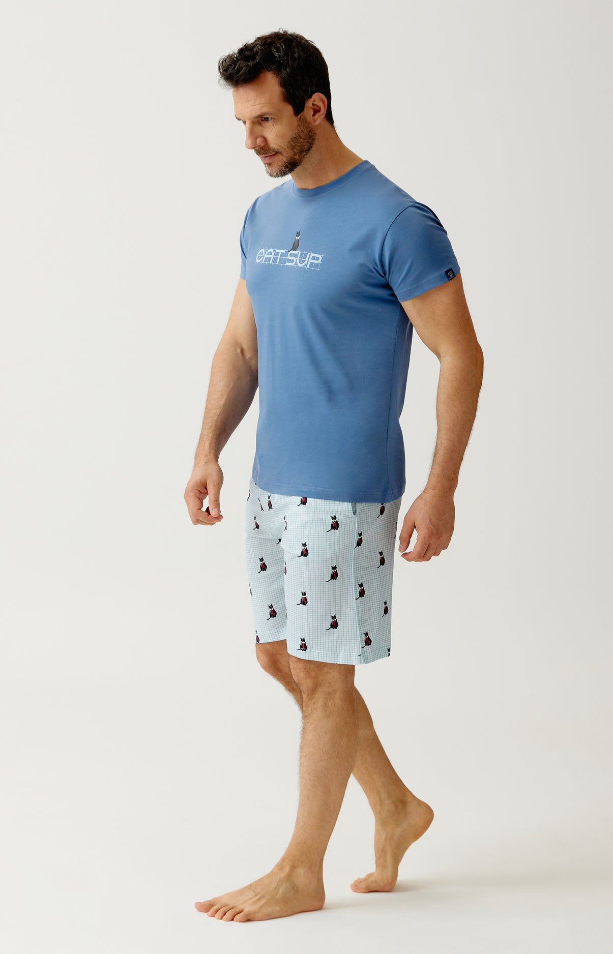 Pyjashort en jersey de coton léger - Cat sup
