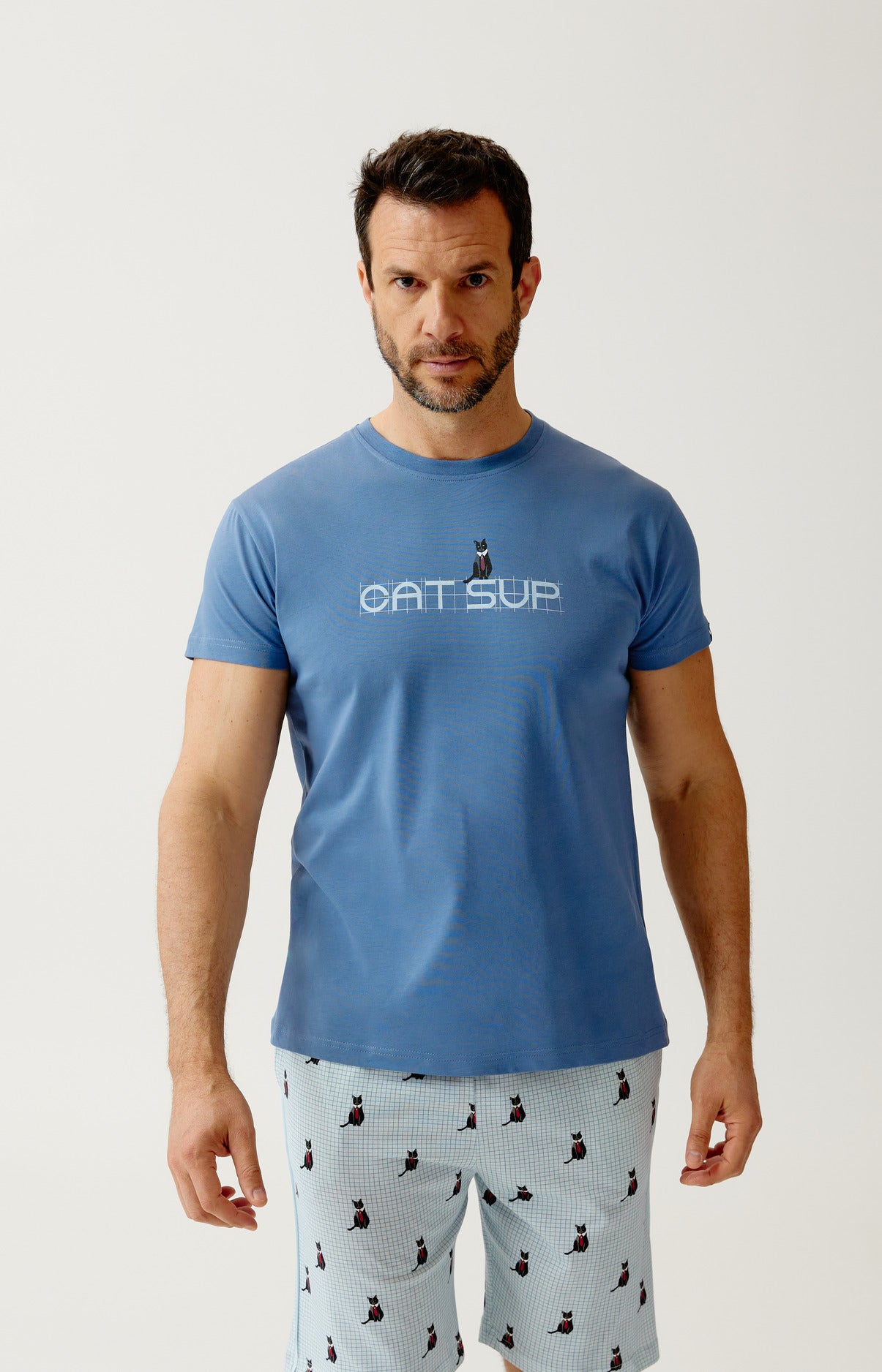 Pyjashort en jersey de coton léger - Cat sup