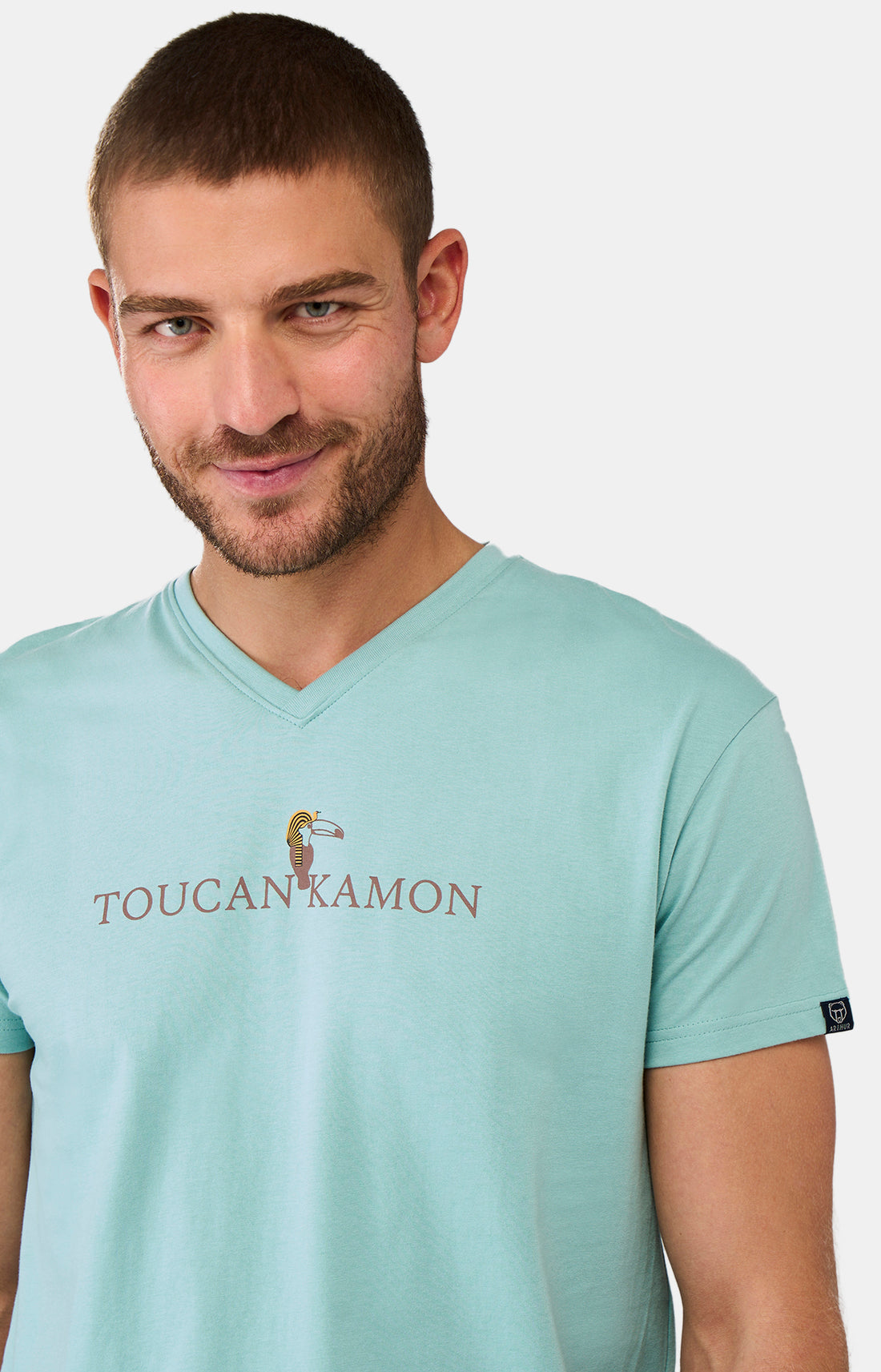 Pyjashort Homme Cléopâtre Bleu et Blanc et Ivoire 2