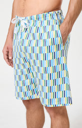 Pyjama Homme Décalé Manches courtes Imprimé rayures géométriques multicolores 6