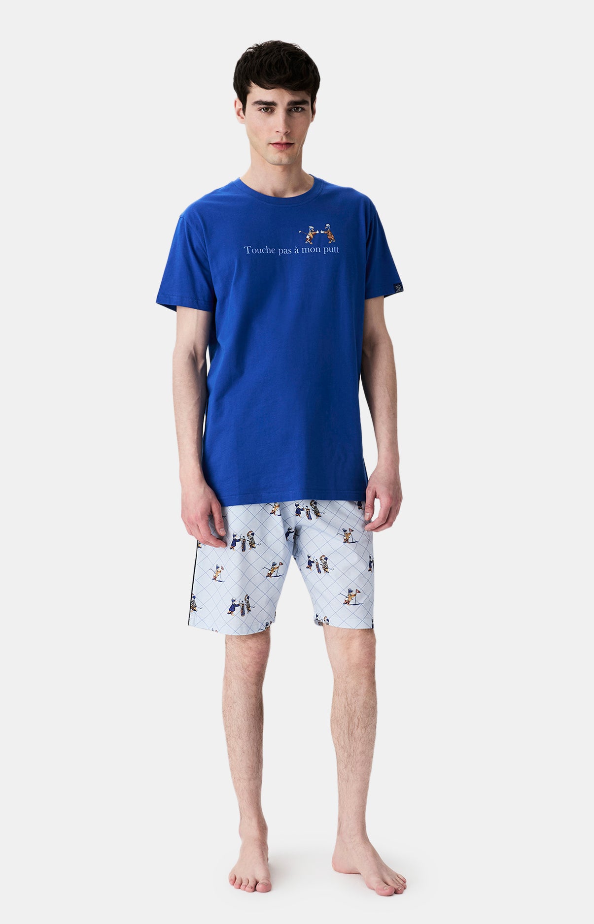 Pyjamas Homme Touche pas à mon putt BLEU 4