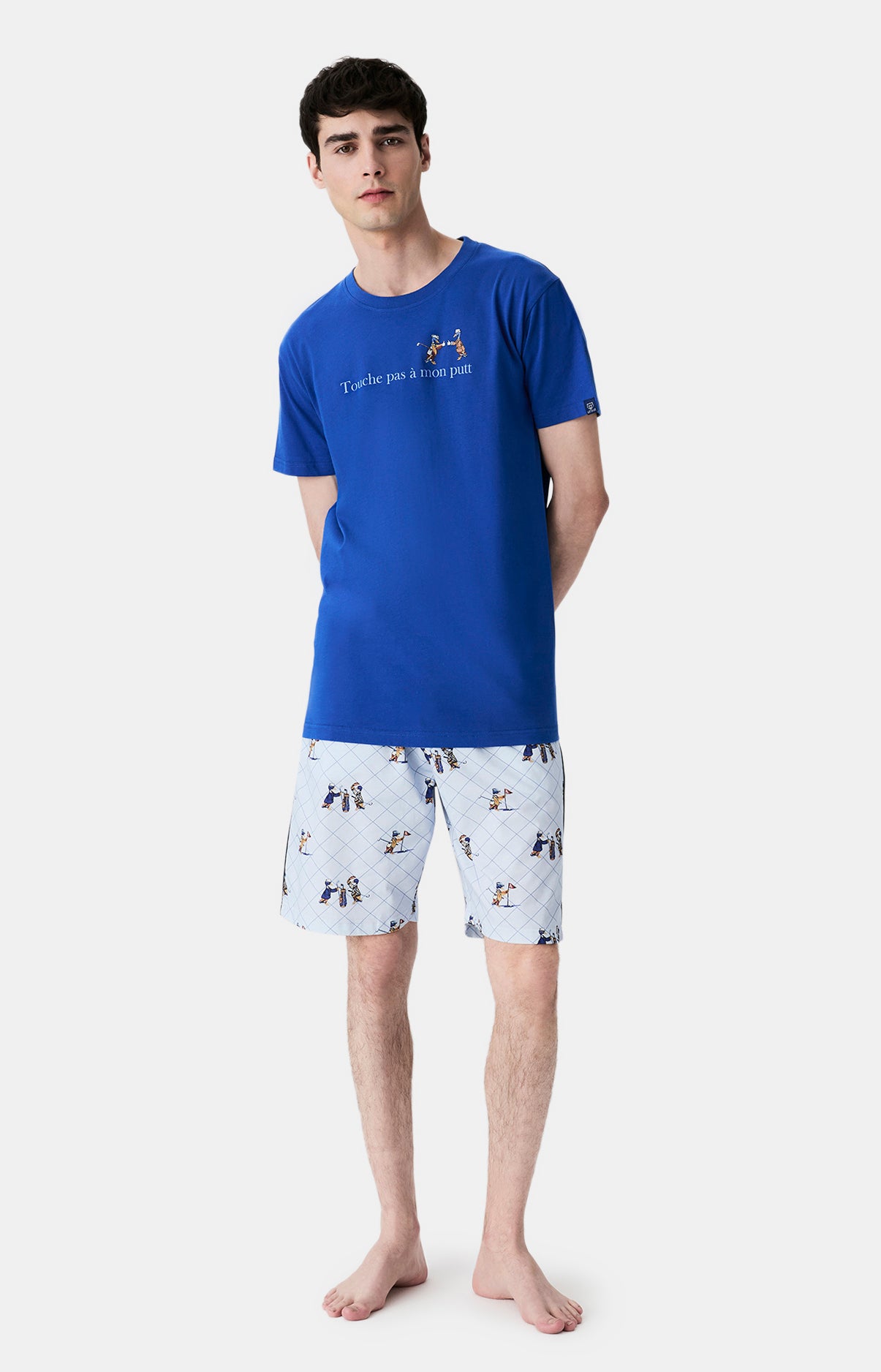 Pyjamas Homme Touche pas à mon putt BLEU 1