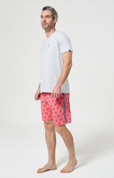 Pyjama Homme Pince sans rire Manches courtes Imprimé homards et signes tribaux 5