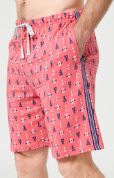Pyjama Homme Pince sans rire Manches courtes Imprimé homards et signes tribaux 4