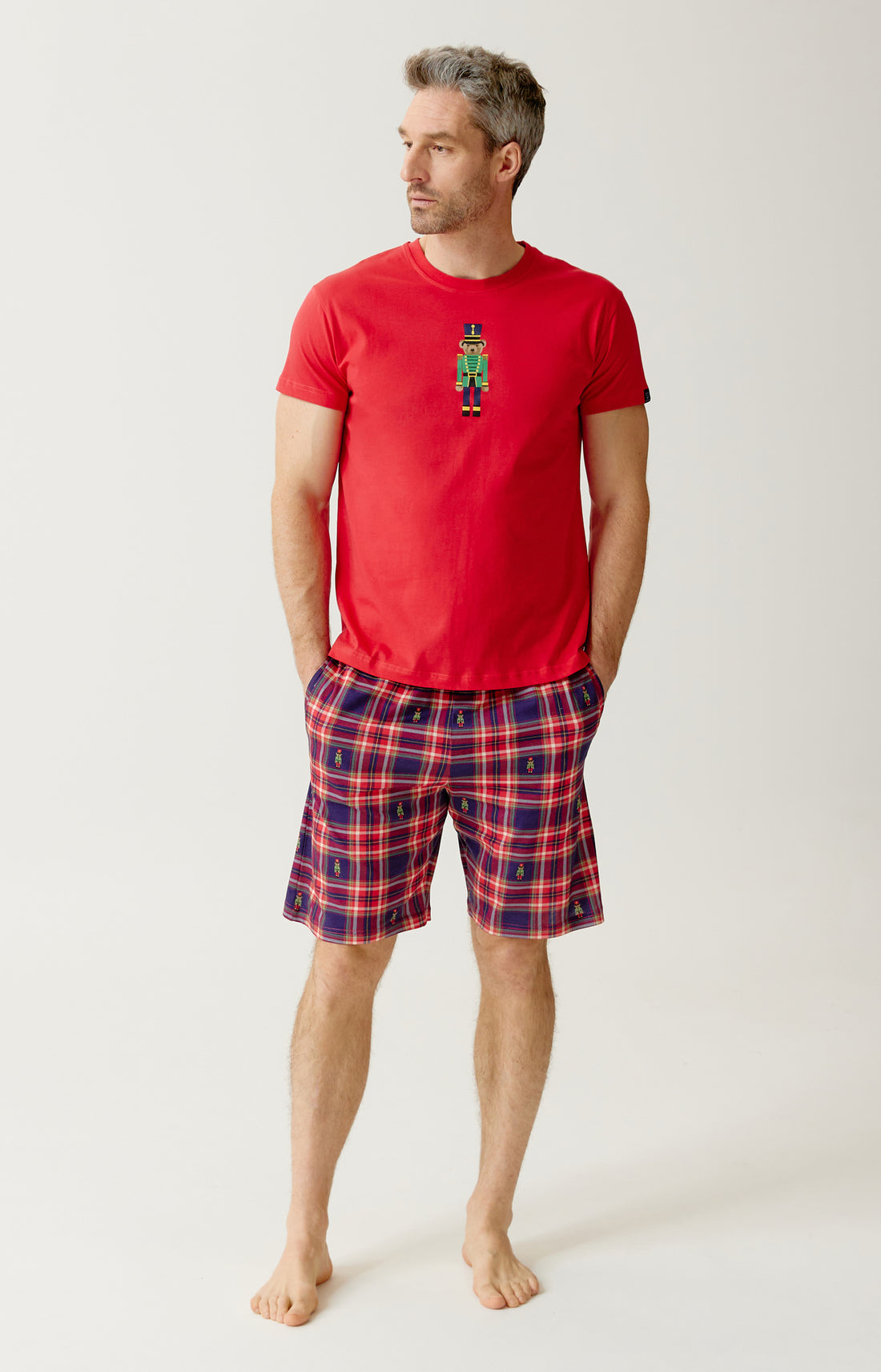 Pyjashort en jersey de coton léger - Léon