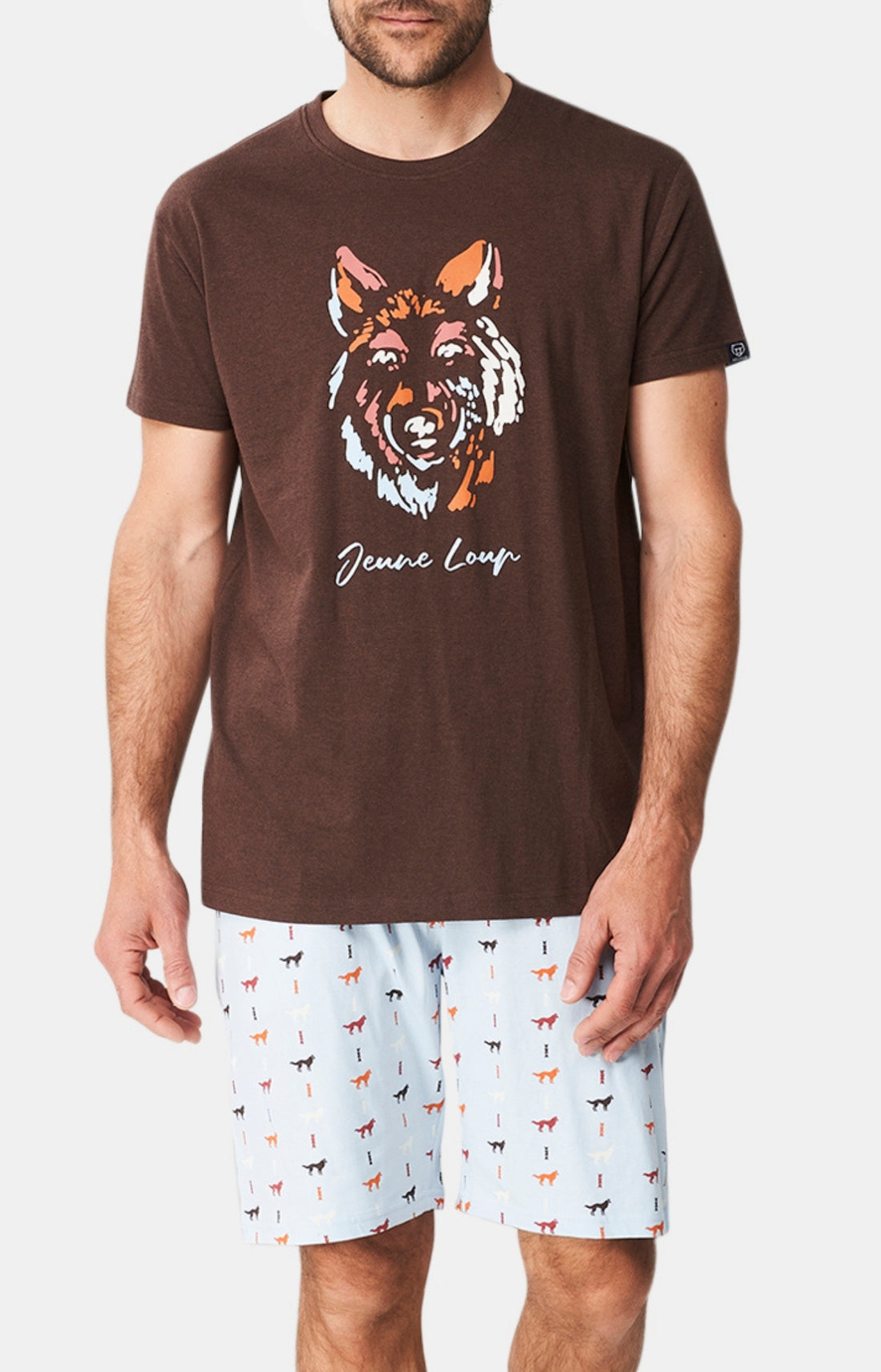 Pyjashort Homme Jeune loup Bleu 1