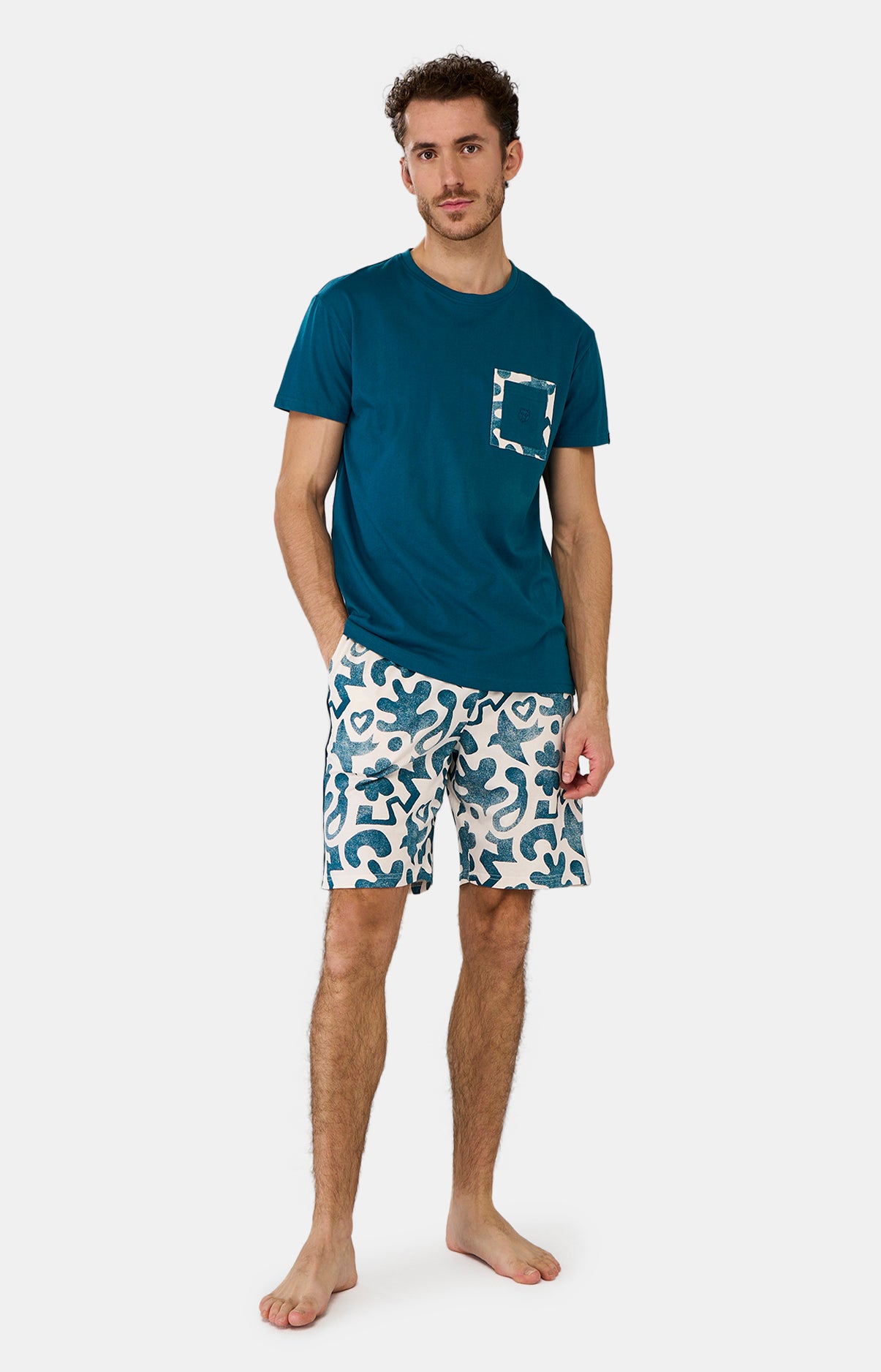 Pyjashort Homme Matis Bleu et Blanc 1