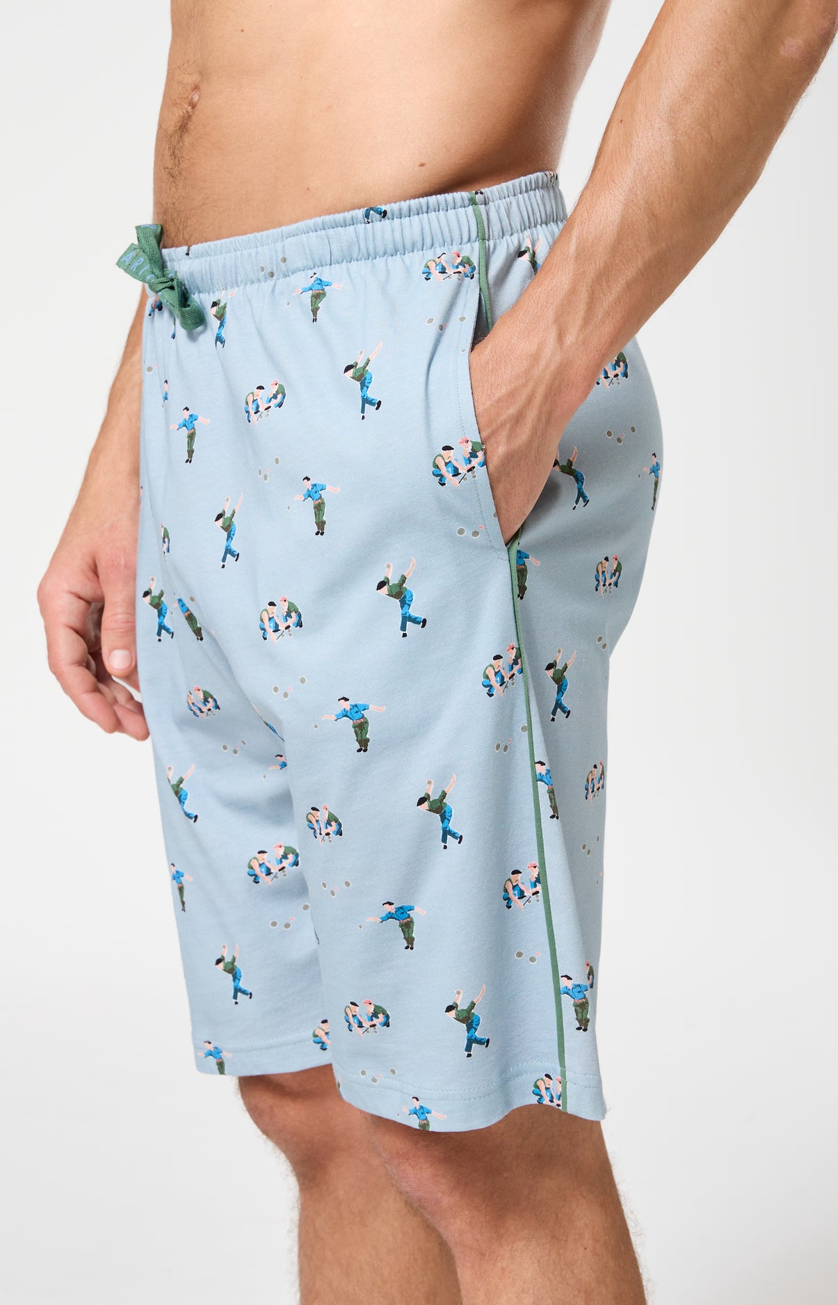 Pyjama Homme Pétanque Manches courtes Imprimé joueurs de pétanque 5