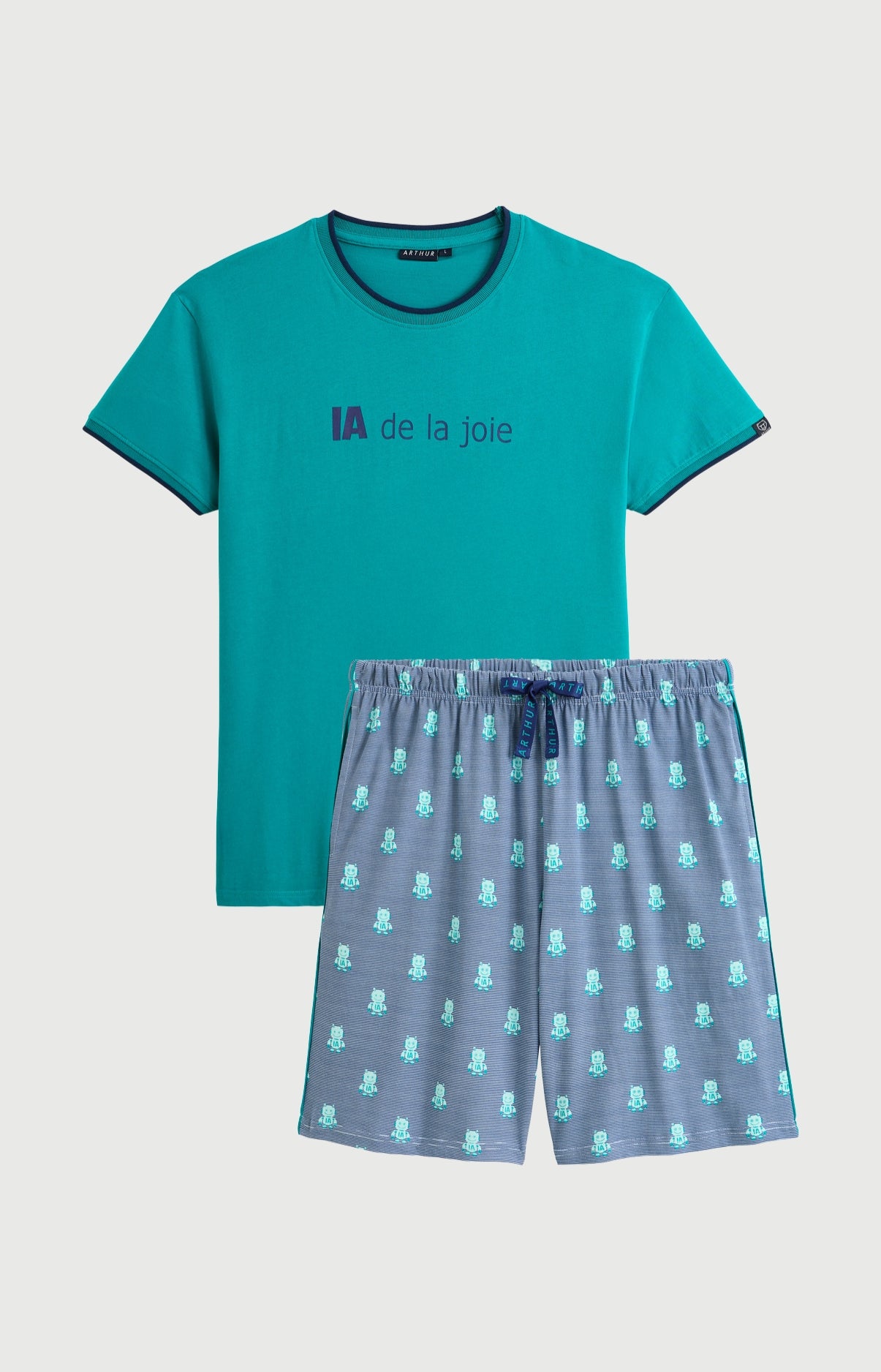 Pyjama Homme IA de la joie Manches courtes Imprimé robots 3