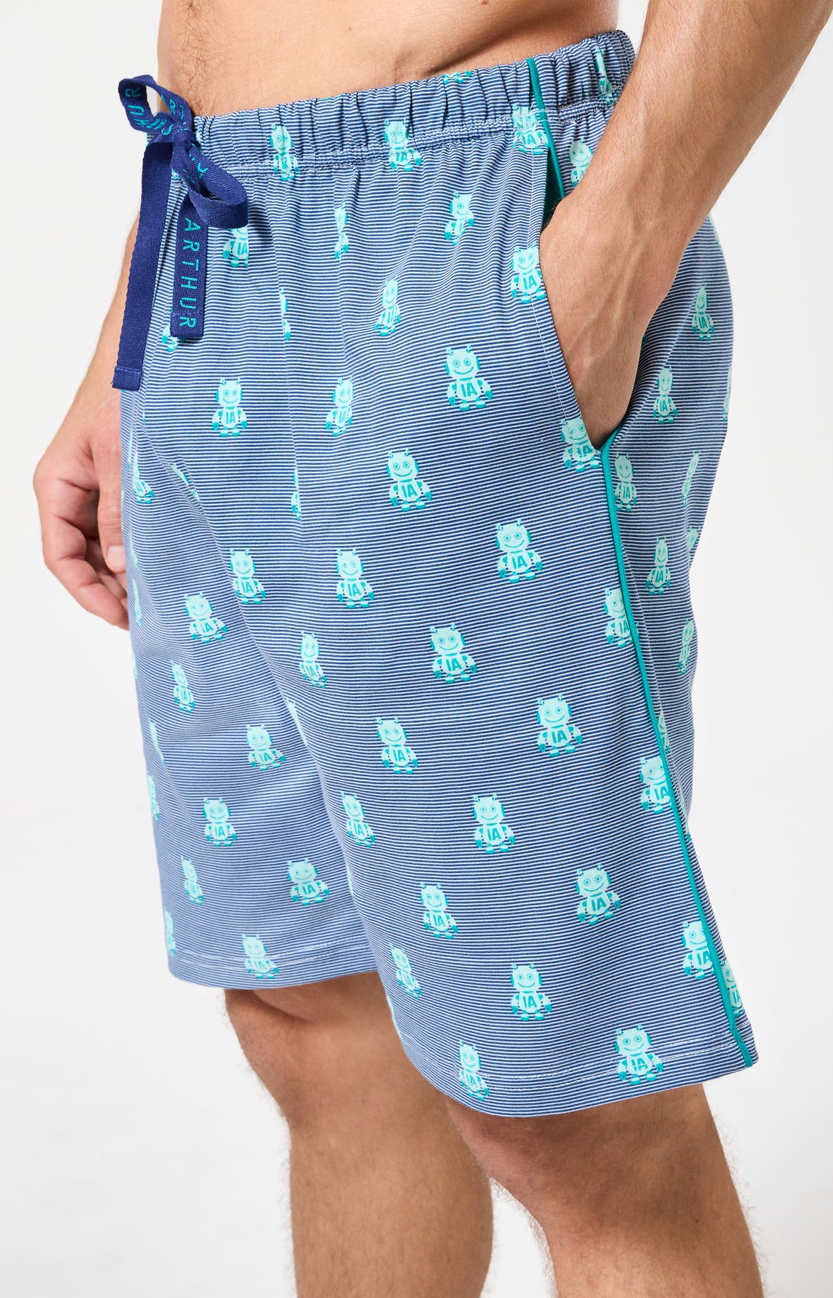 Pyjama Homme IA de la joie Manches courtes Imprimé robots 4