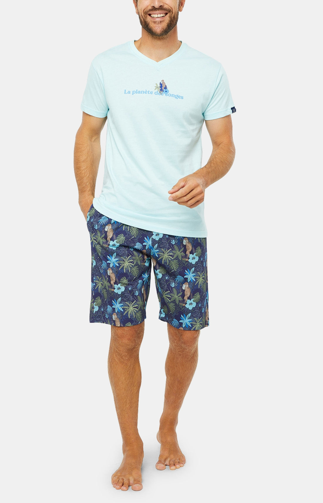 Pyjashort Homme Jungle Marine 1