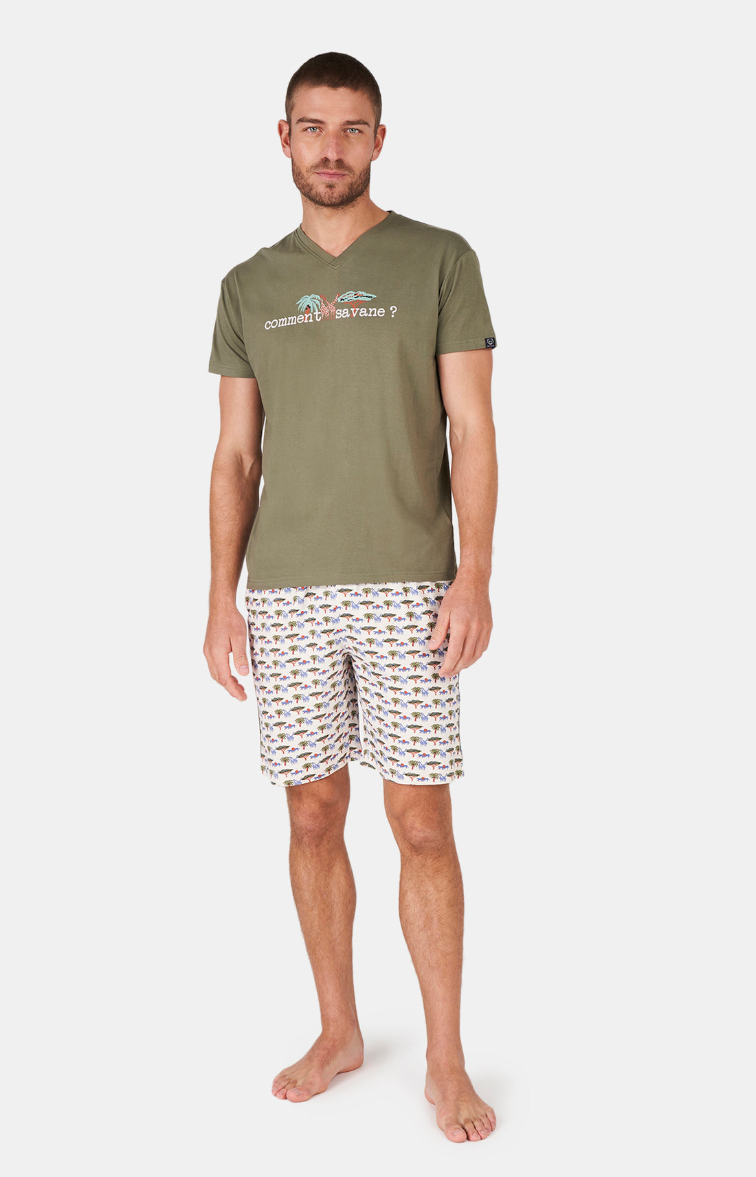 Pyjashort Homme Comment savane Multicolore 1