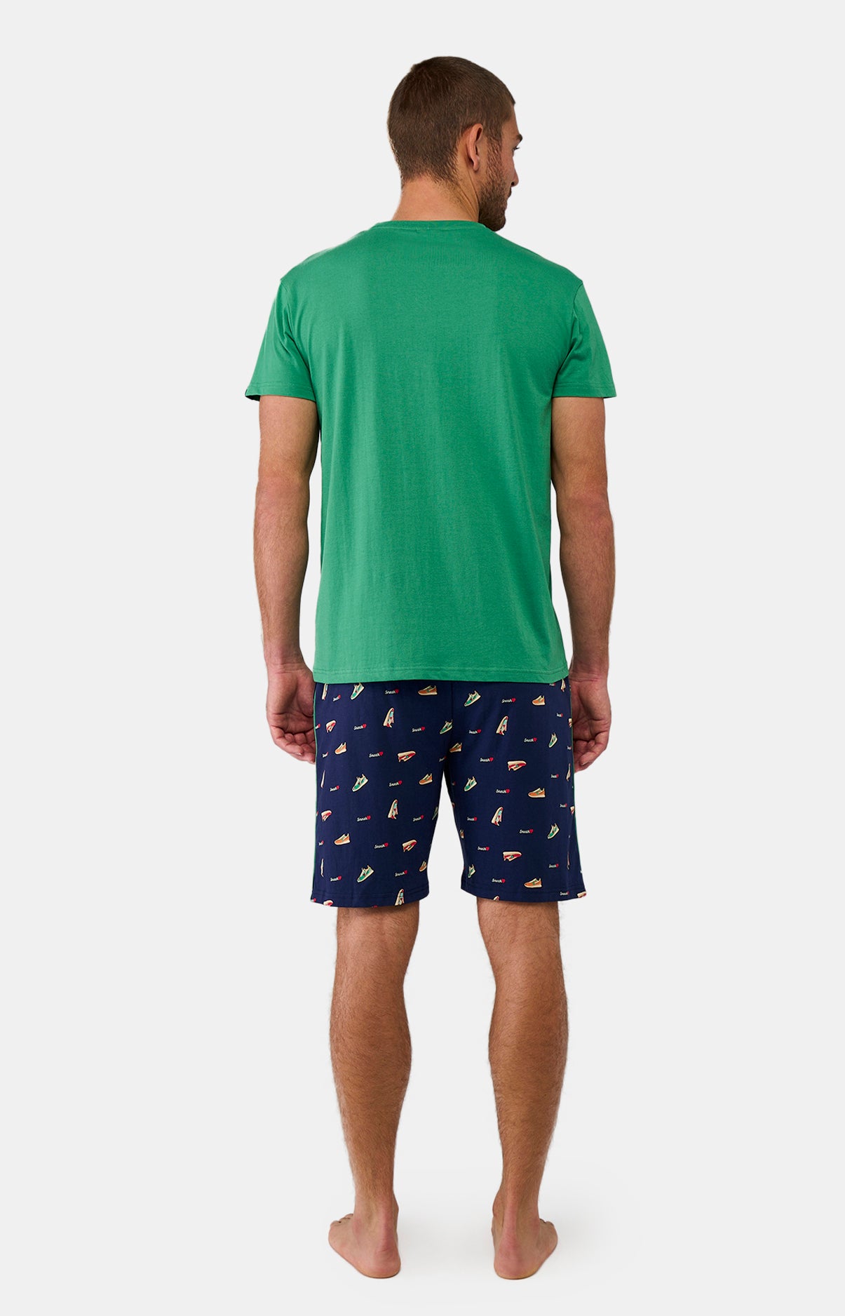 Pyjashort Homme Sneakers Vert et Marine 14