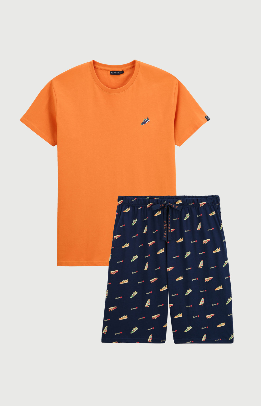 Pyjashort Homme Sneakers Orange 3