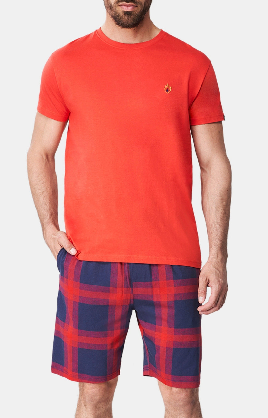 Pyjashort Homme On Fire Rouge 1